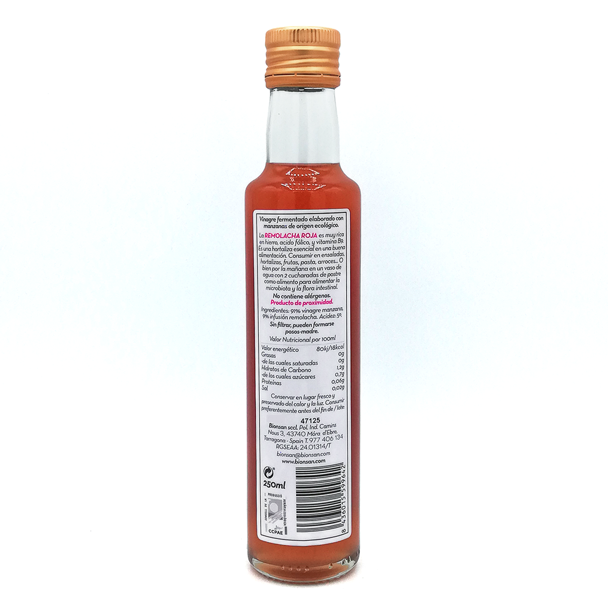 Vinagre De Manzana Con Remolacha Eco Bionsan 250ml_1