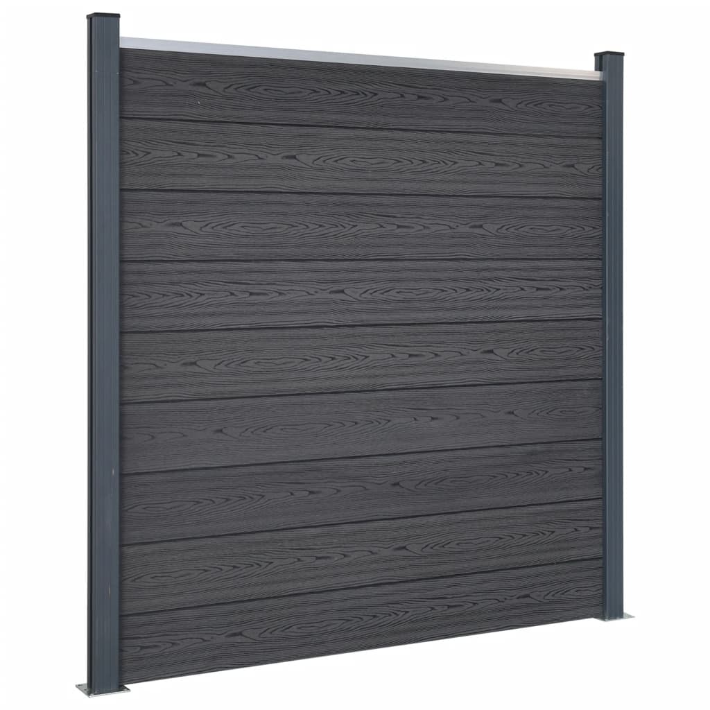 Juego De Paneles De Valla Wpc Gris 180x186 Cm / Vetonek_3