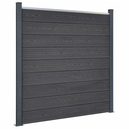 Juego De Paneles De Valla Wpc Gris 180x186 Cm / Vetonek_3