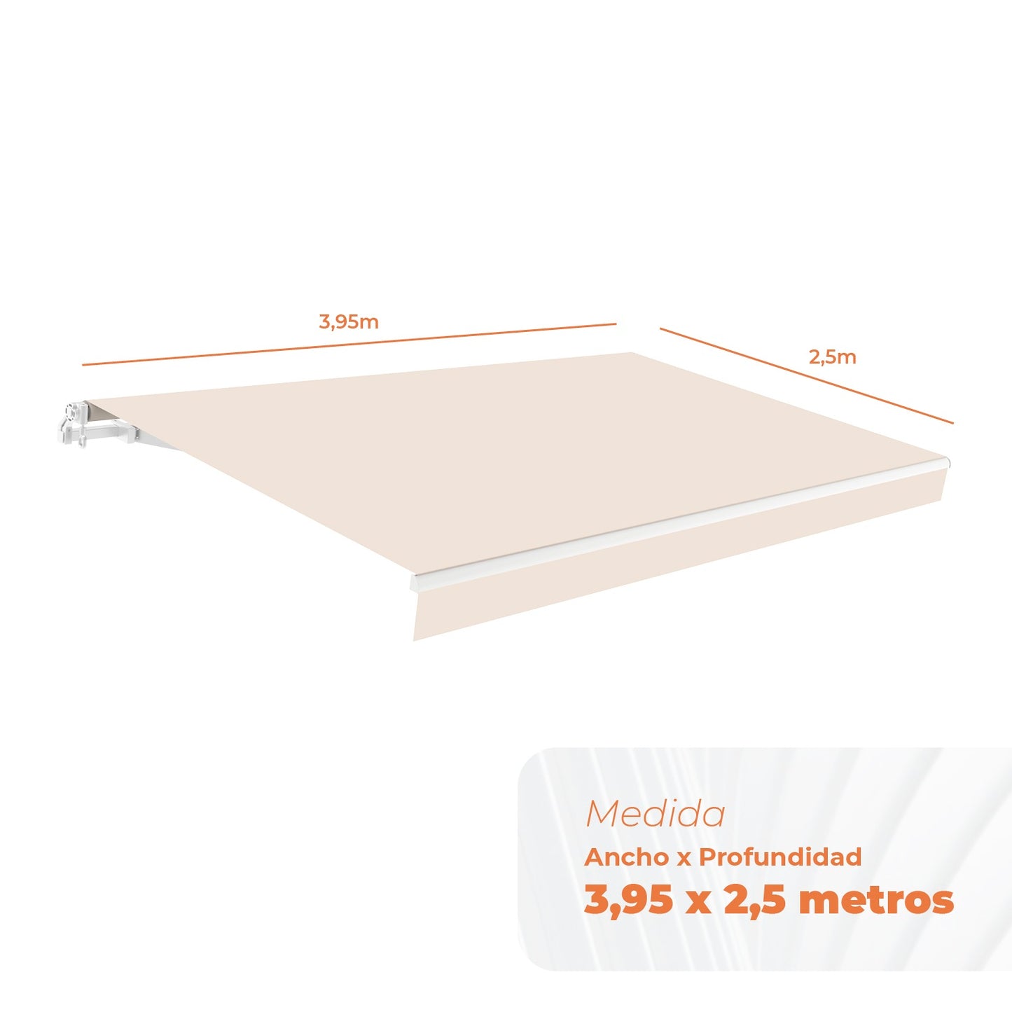 Toldo Completo Manual 4x2,5m Smartsun Crudo Lona Acrílica_3