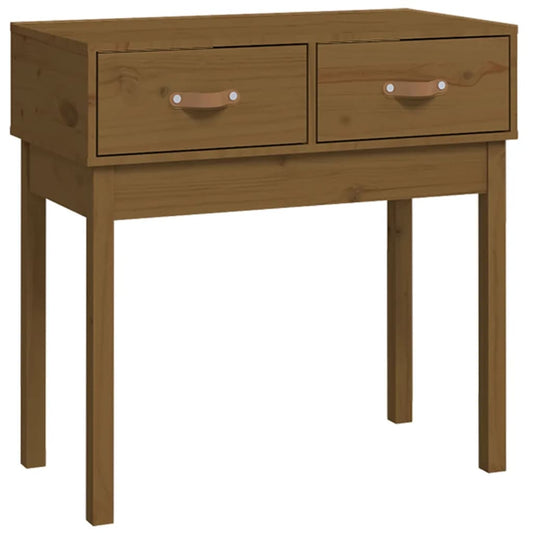 Mesa Consola De Madera Maciza De Pino Marrón Miel 76,5x40x75 Cm_0