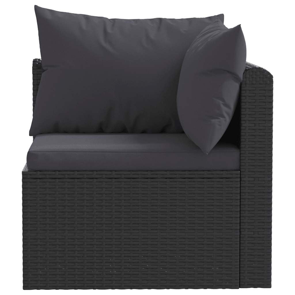 Vidaxl Set Muebles De Jardín 5 Piezas Y Cojines Ratán Sintético Negro_3