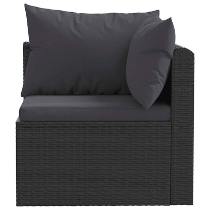 Vidaxl Set Muebles De Jardín 5 Piezas Y Cojines Ratán Sintético Negro_3