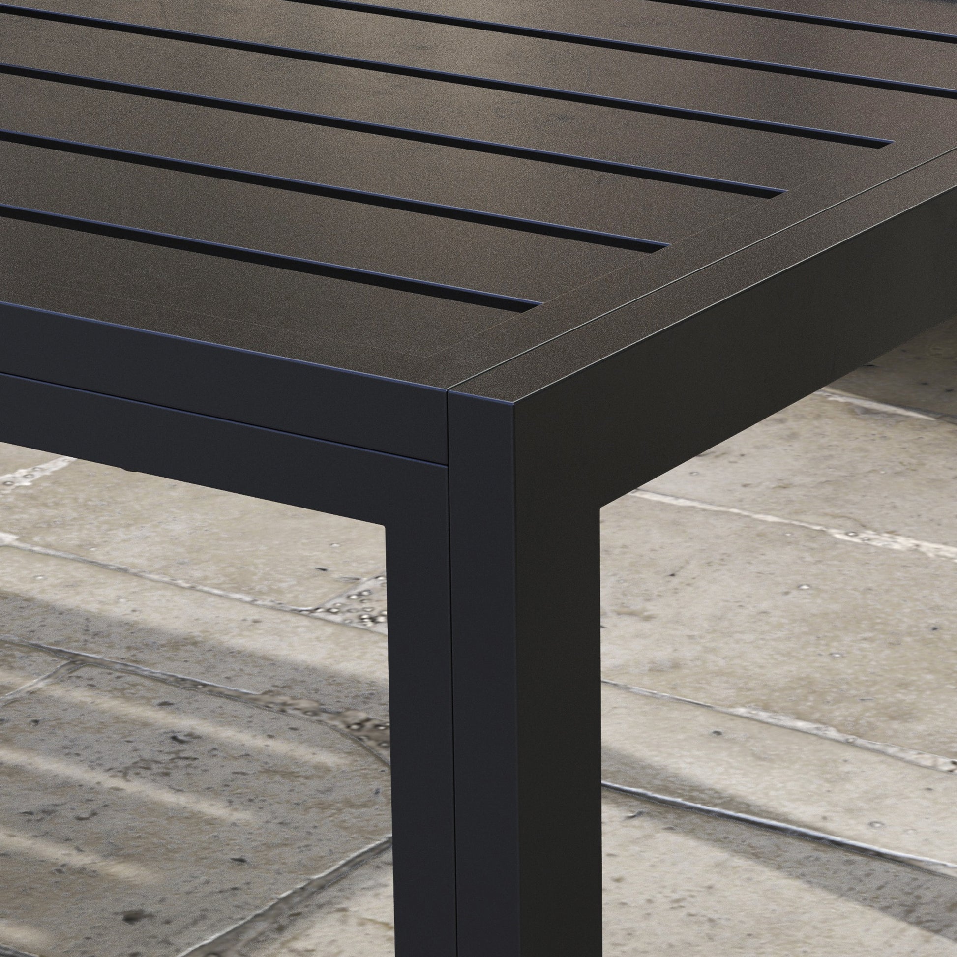 Outsunny Mesa De Centro De Jardín Rectangular De Acero 101,5x61x46 Cm Negro_3