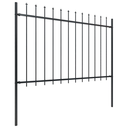 Valla De Jardín Con Puntas De Lanza Acero Negro 13,6x1,2 M / Vetonek_0