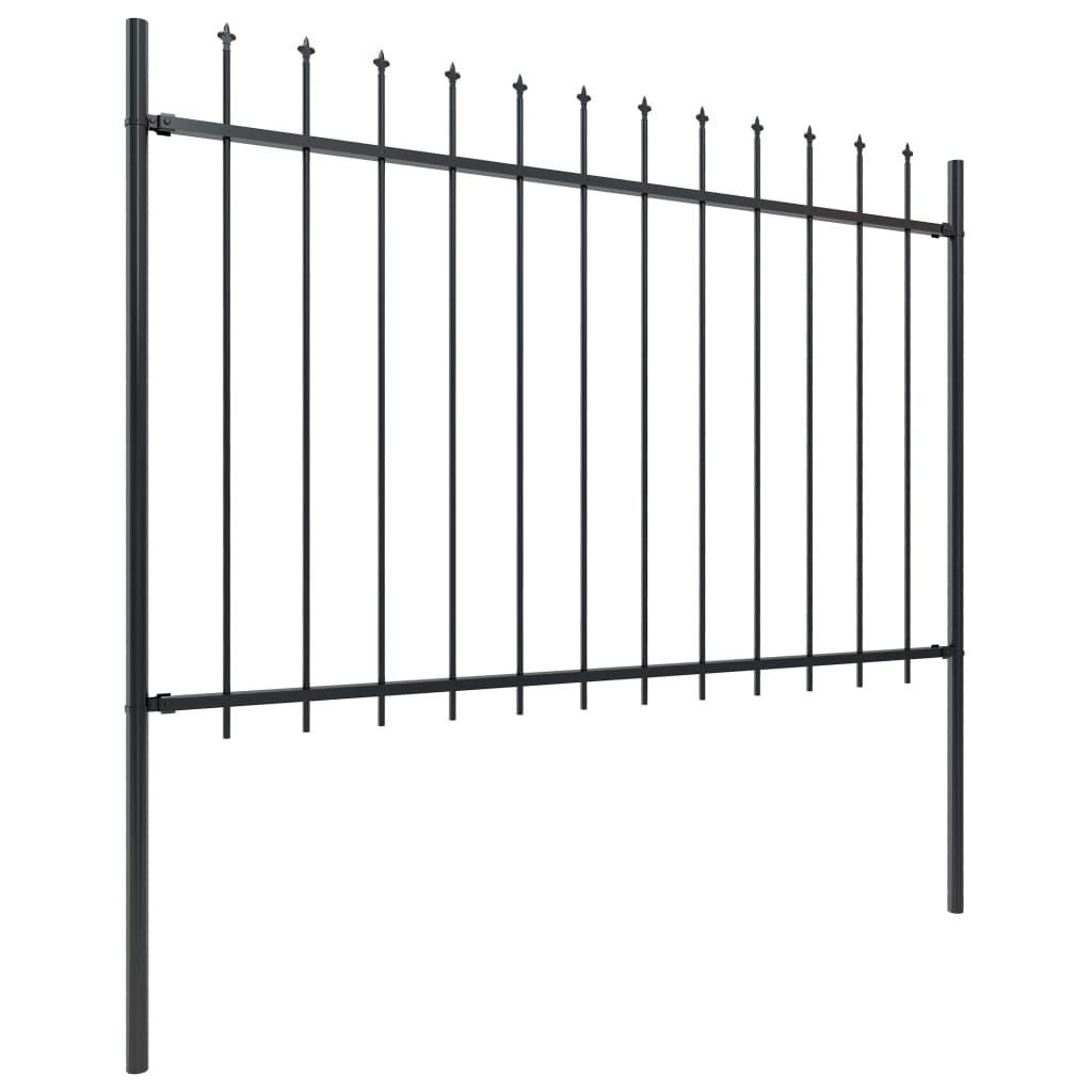 Valla De Jardín Con Puntas De Lanza Acero Negro 10,2x1,2 M / Vetonek_3