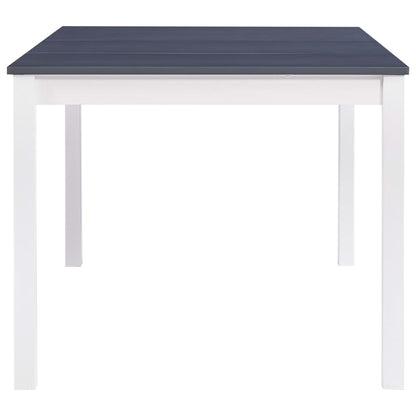 Mesa De Comedor De Madera De Pino Blanco Y Gris 180x90x73 Cm_1