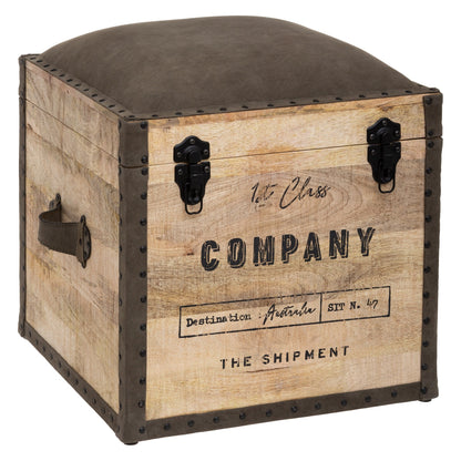 Baúl Puff 'colonial' Gris Topo