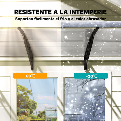 Outsunny Tejadillo De Protección 303x96 Cm Marquesina Exterior Para Puertas_5