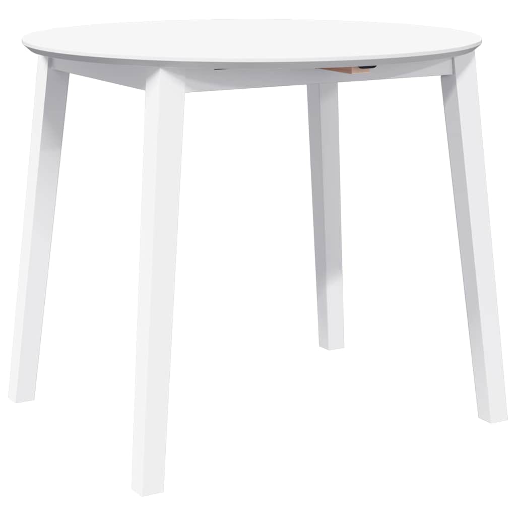 Mesa De Comedor De Madera Maciza De Caucho Blanco_2