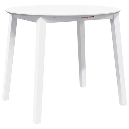 Mesa De Comedor De Madera Maciza De Caucho Blanco_2