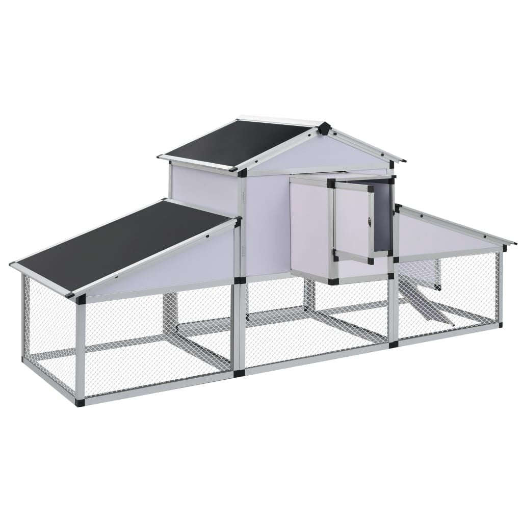 Vidaxl Gallinero Con Corral Y Nido Aluminio_3