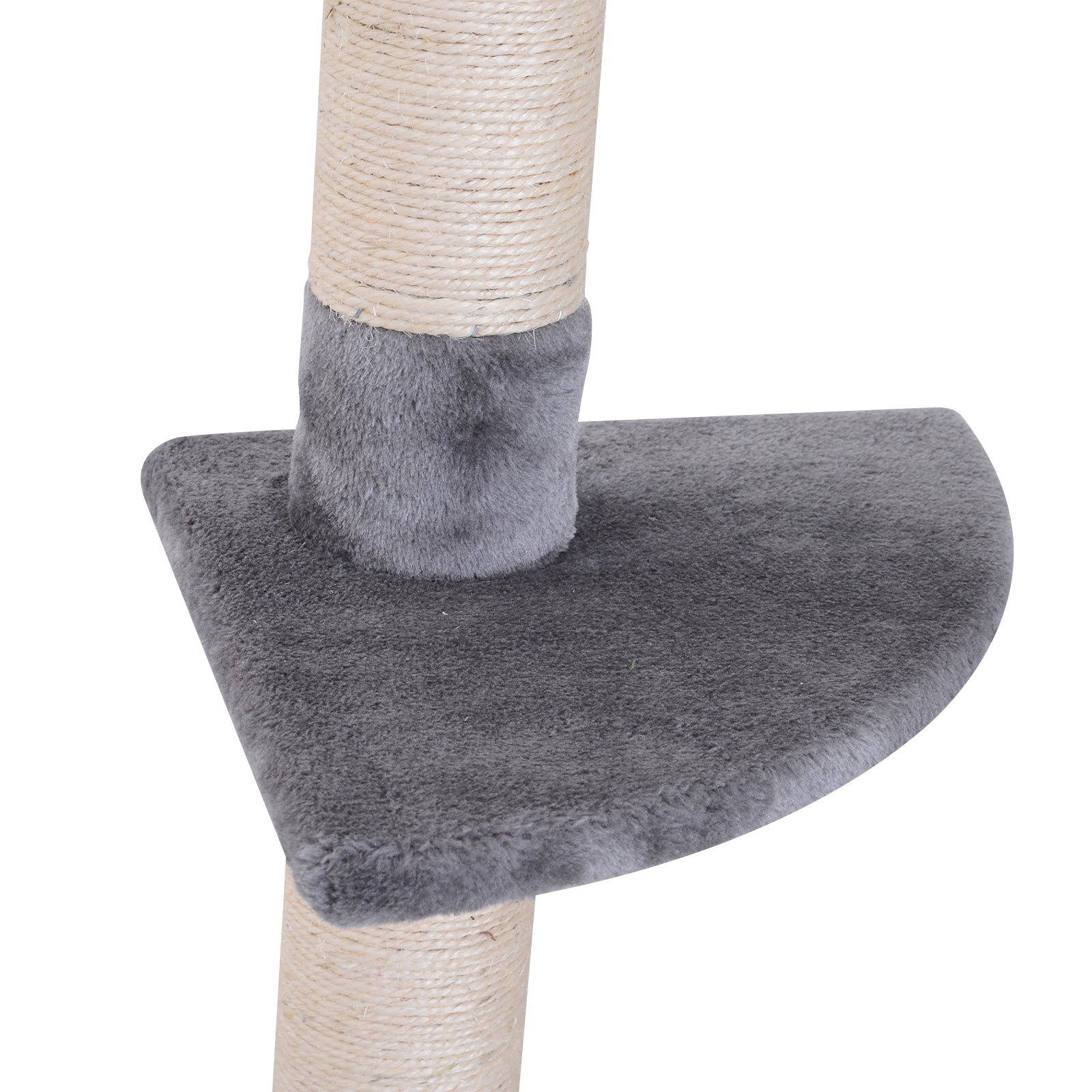 Pawhut Árbol Para Gatos De Suelo Al Techo De 230-260 Cm Con Plataformas Gris_4