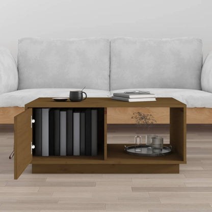 Mesa De Centro Madera Maciza De Pino Marrón Miel 80x50x35,5 Cm_1