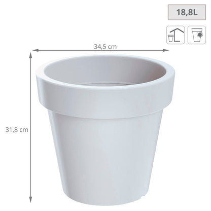 Maceta De Plastico Lofly En Color Blanco 34,5 (largo) X 34,5 (ancho) X 31,8 (alto) Cm_1