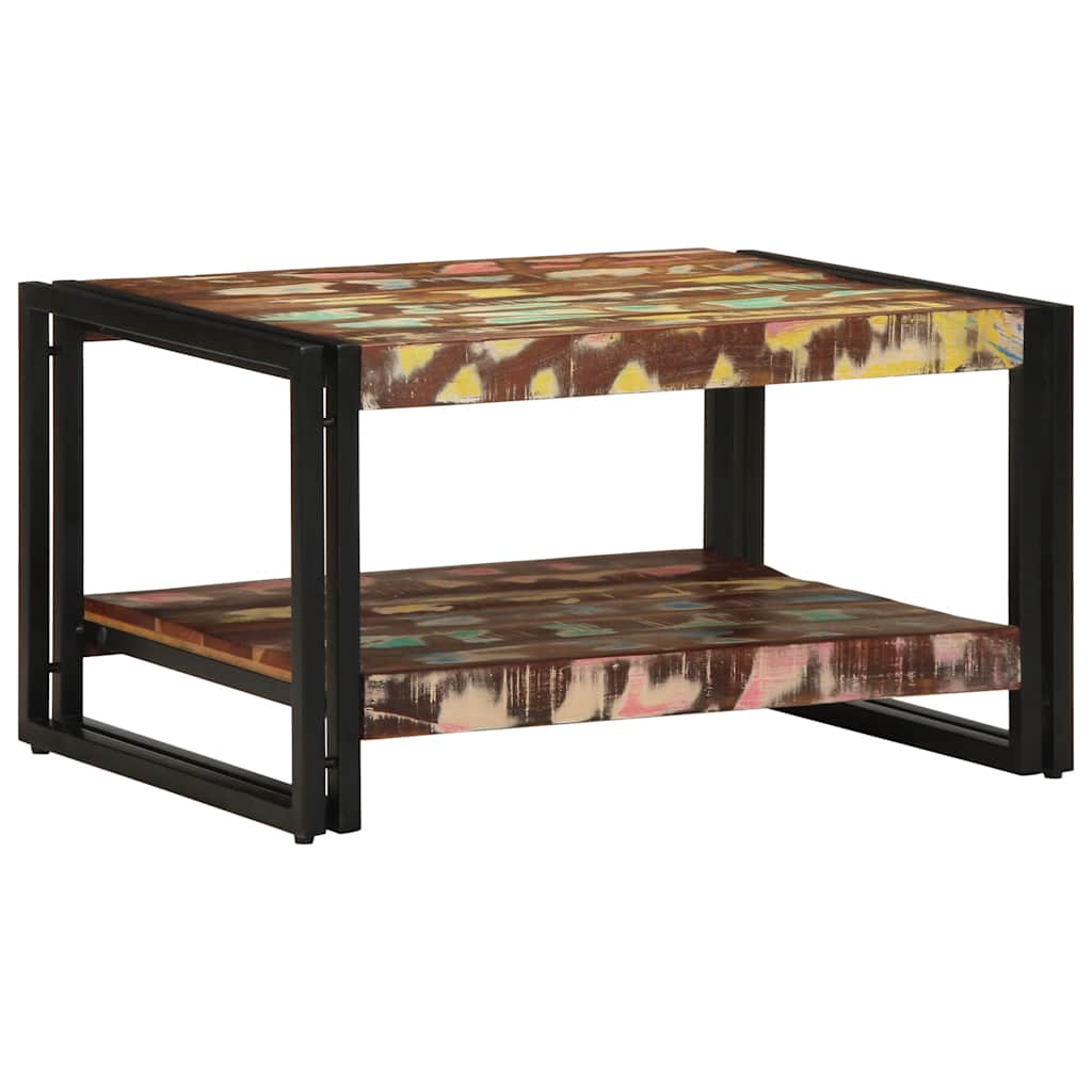 Mesa De Centro Multicolor 70x50x38 Cm Madera Maciza Reciclada_1