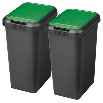 Set 2 Papeleras touch & Lift De 25l Verde_0