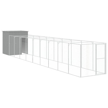 Vidaxl Caseta Perro Corral Acero Galvanizado Gris Claro 165x1067x181cm_0