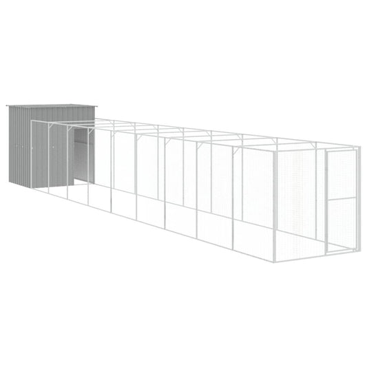Vidaxl Caseta Perro Corral Acero Galvanizado Gris Claro 165x1067x181cm_0