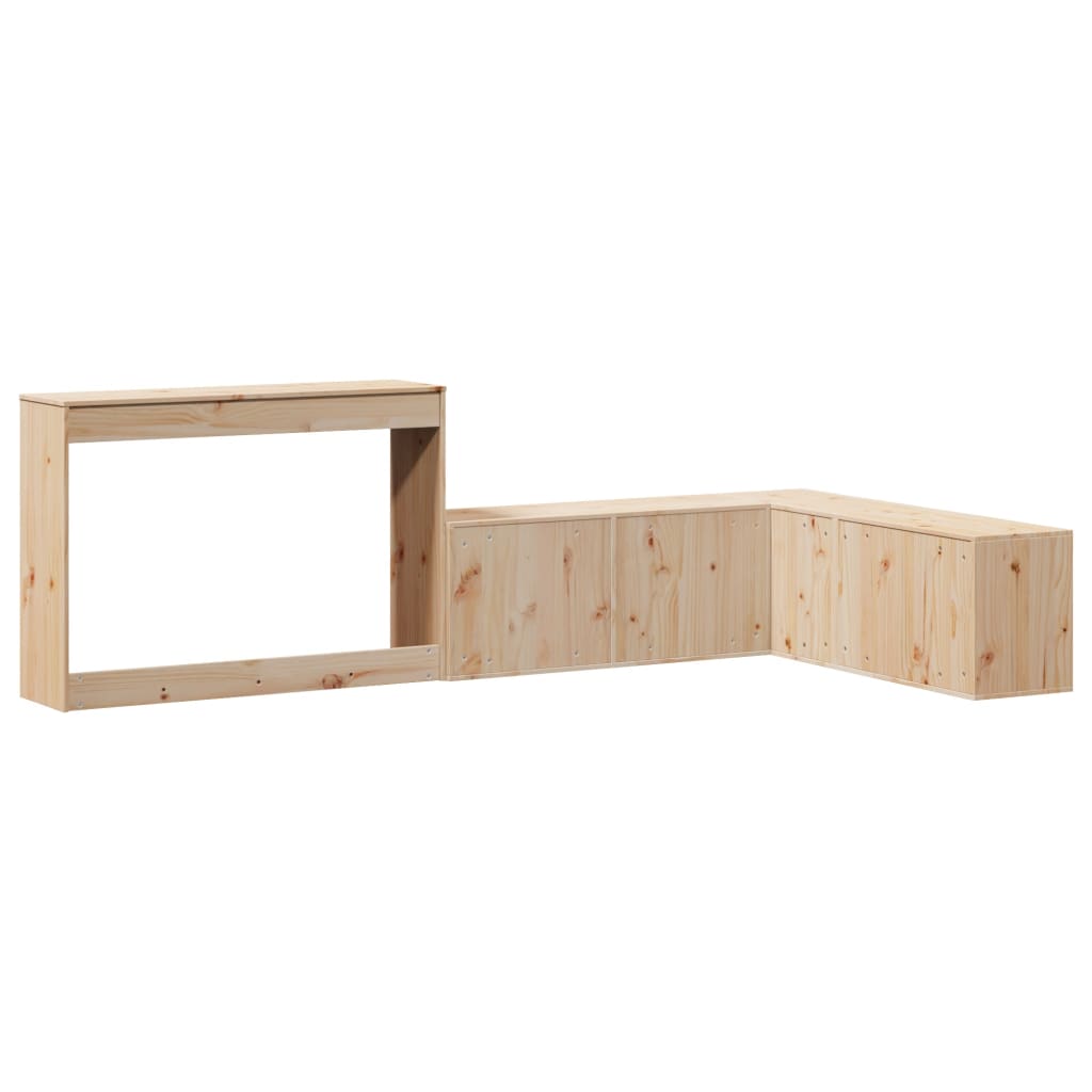 Mueble Con Escritorio Madera Maciza Pino 232x112x75 Cm_4