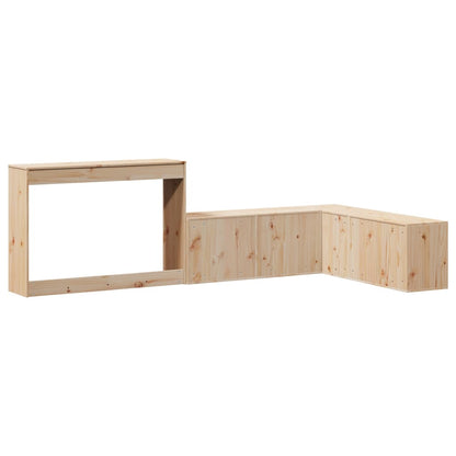 Mueble Con Escritorio Madera Maciza Pino 232x112x75 Cm_4