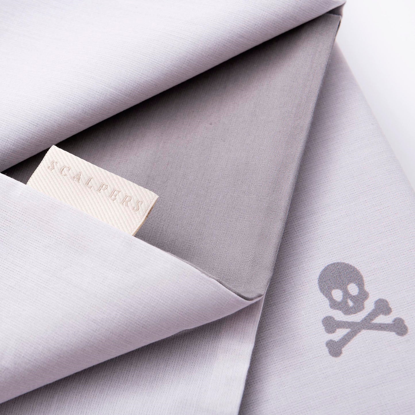 Set Cama (funda Nórdica 240x220 + 2 Fundas Almohada  50x85cm) 100% Algodón Gris Oscuro & Gris Claro Calaveras Scalpers Home