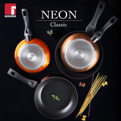 Bateria De Cocina 7 Piezas Magefesa Kenia De Acero Vitrificado Con Juego De Sartenes (20/24 Cm) Bergner Neon Classic En Aluminio Forjado_3