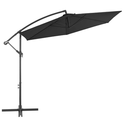 Vidaxl Sombrilla Voladiza Con Poste De Aluminio Negra 300 Cm_1