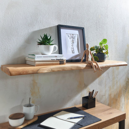 Estantería De Pared 100 Cm En Madera Maciza De Acacia_1