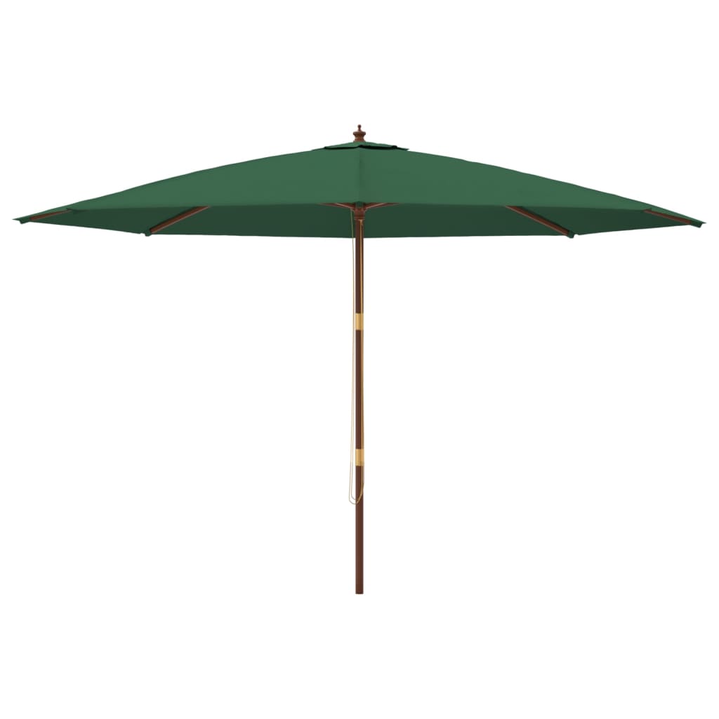 Sombrilla De Jardín Con Poste De Madera Verde 400x273 Cm_1