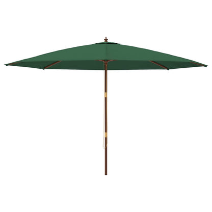 Sombrilla De Jardín Con Poste De Madera Verde 400x273 Cm_1