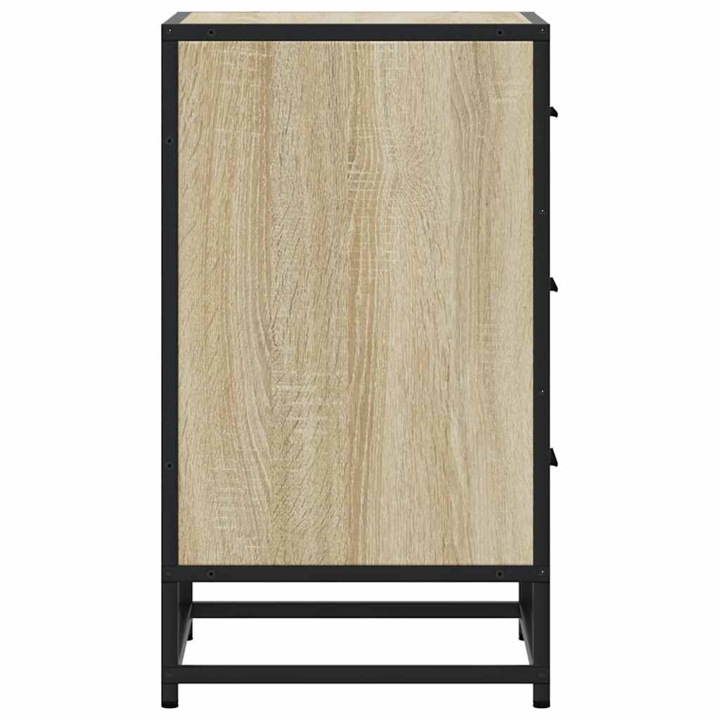 Mesita Noche Madera Ingeniería Roble Sonoma 40x34,5x60cm Metal_4