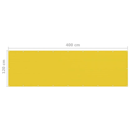 Vidaxl Toldo Para Balcón Hdpe Amarillo 120x400 Cm_4
