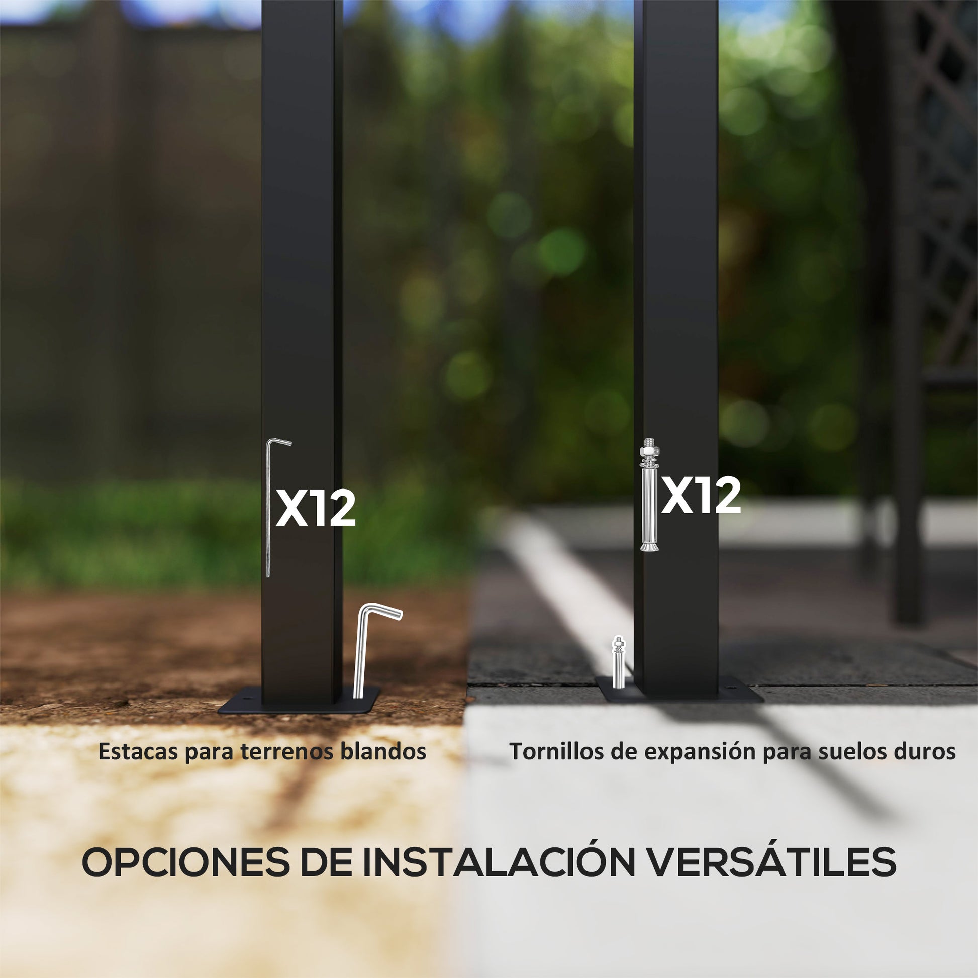 Outsunny Pérgola Con Techo Retráctil 6x3 M Anti-uv Resistente Al Agua Crema_5