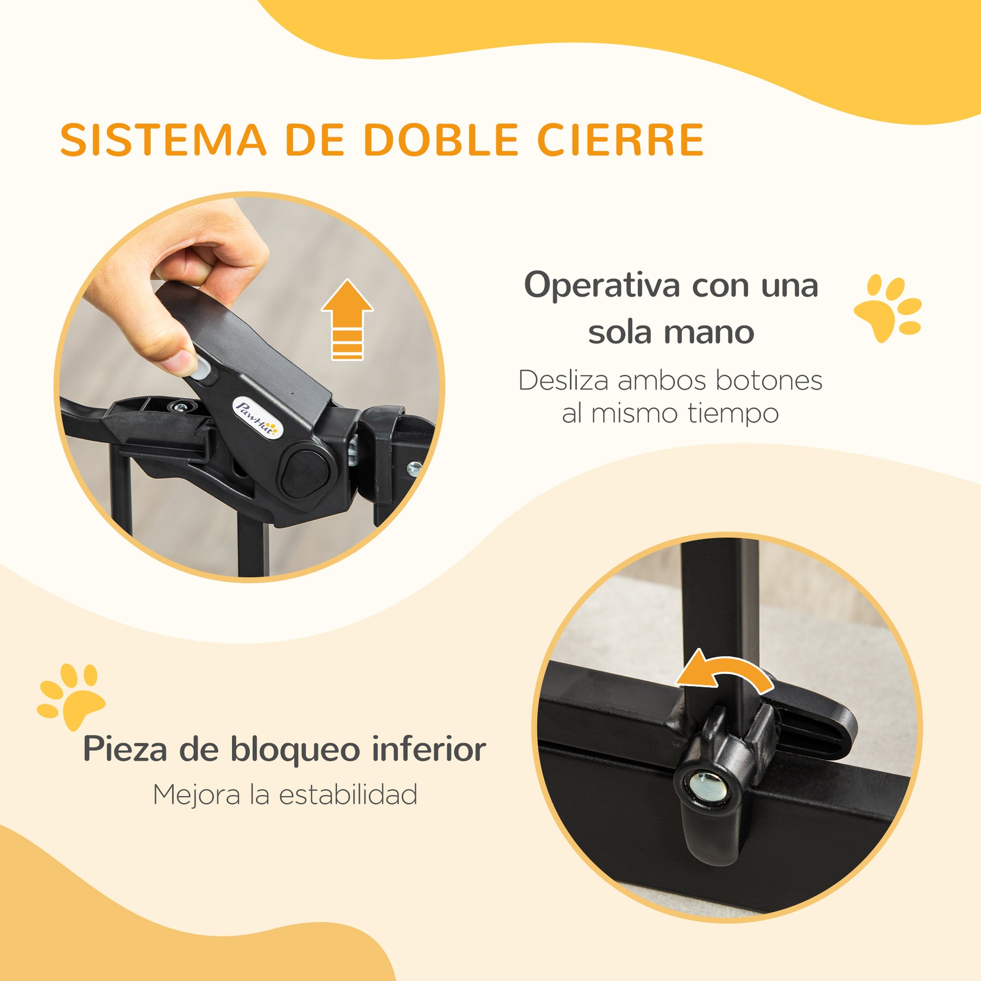 Pawhut Barrera De Seguridad Extensible Para Puertas Y Escaleras 93x76,2 Cm Negro_3