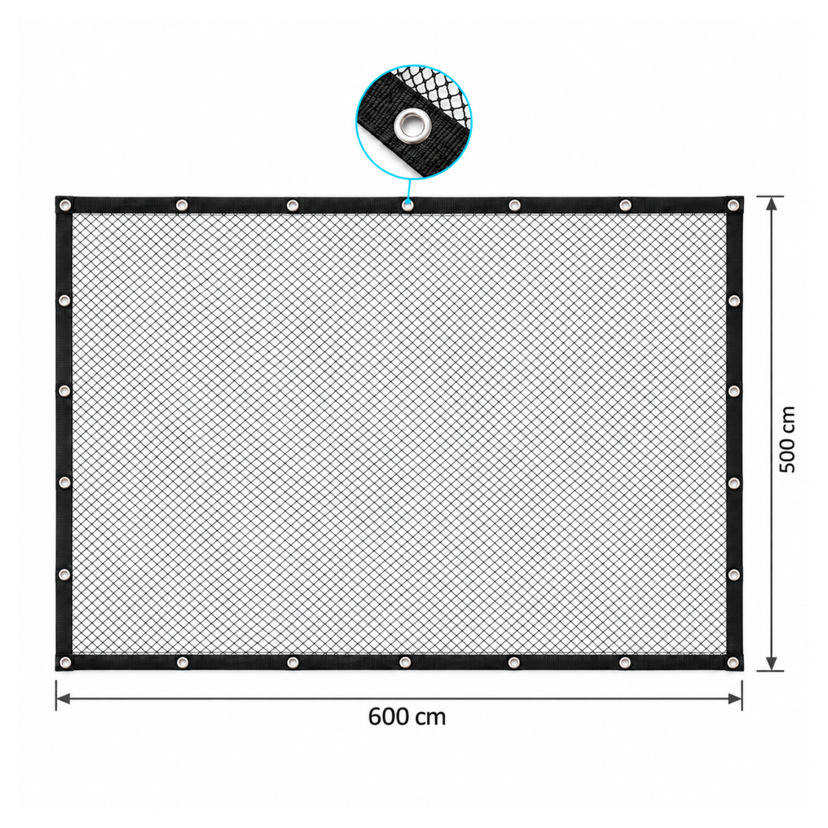 Cover Net Red Para Estanque 6x5 M - Malla 10mm - Negro/verde - Anti Garzas_3