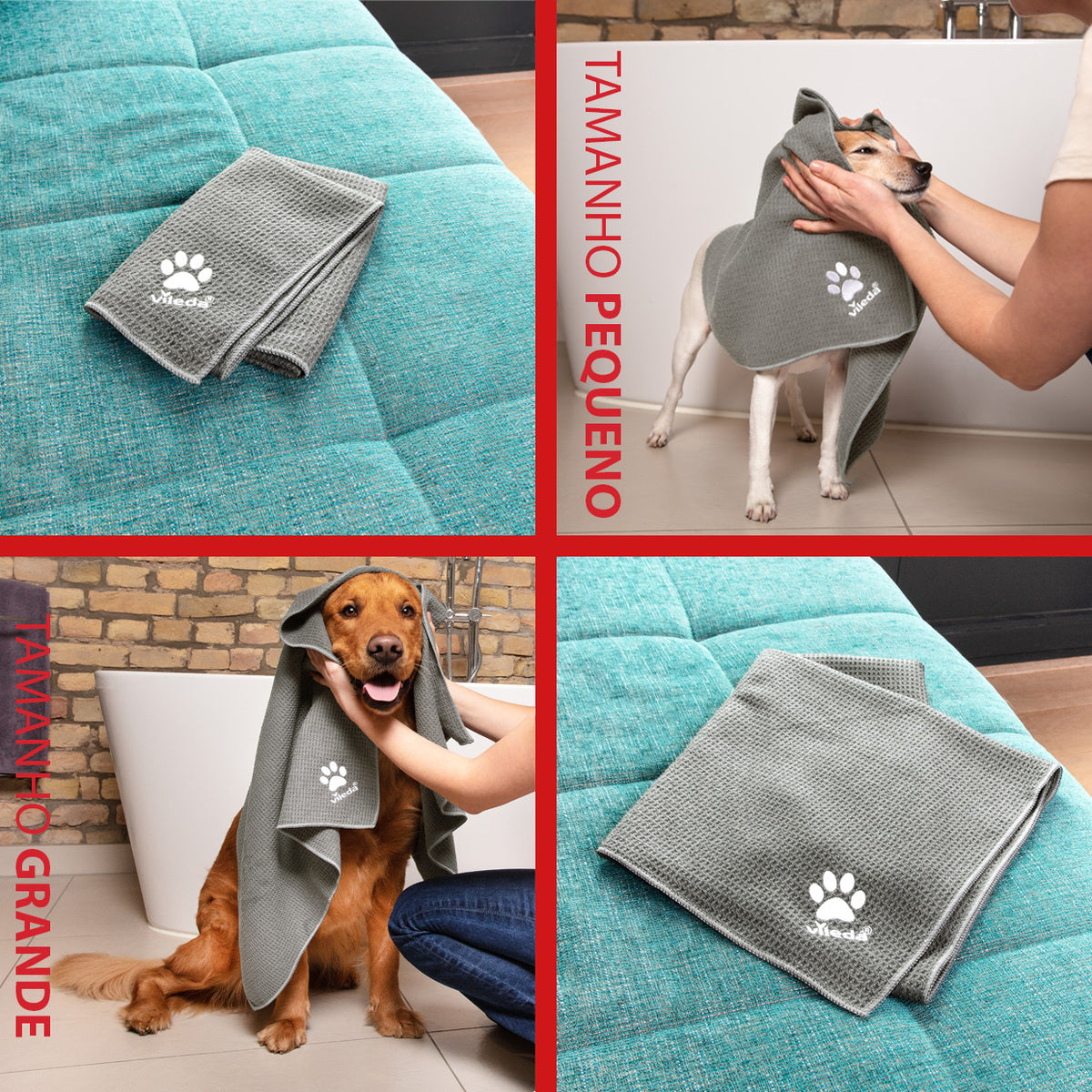 Toalla MF Pet Pro XL, 65 cm x 100 cm, Vileda Gris