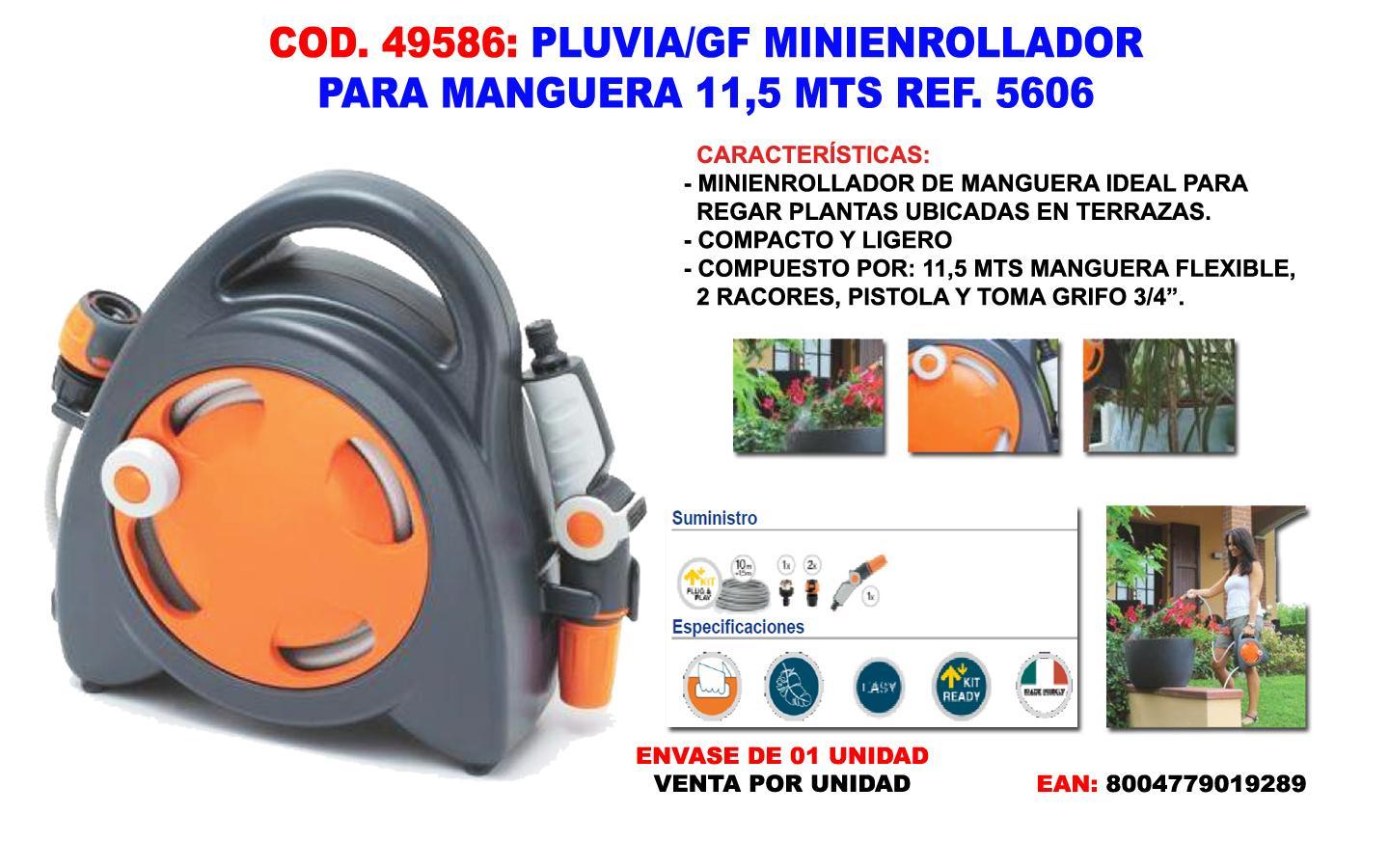 Pluvia-gf Minienrollador Para Manguera 11,5 Mts 5606_0
