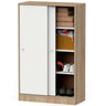 Armario Dormitorio, Multiusos, Baño, Mueble Cocina, Zapatero 2 Puertas Correderas 120x74x33 Cm, Briebe, Nova, Blanco