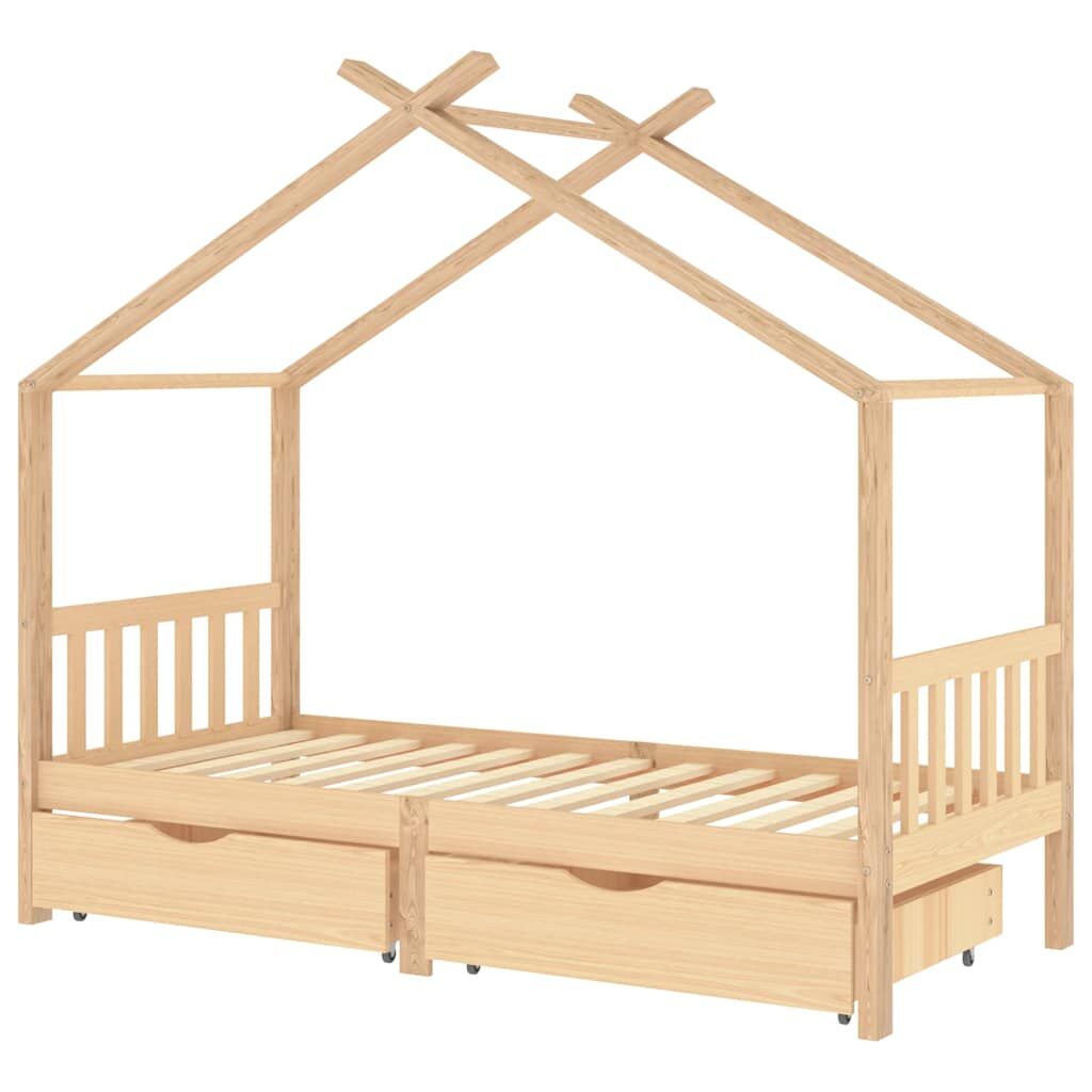 Vidaxl Estructura Cama Niños Con Cajones Madera Maciza Pino 90x200 Cm_0
