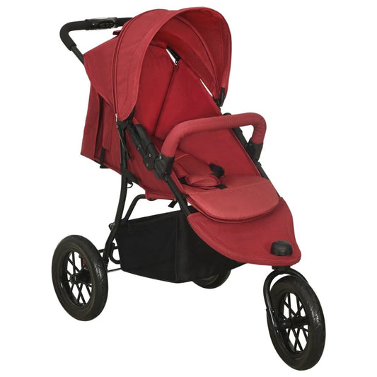 Vidaxl Cochecito De Bebé De Acero Rojo_0