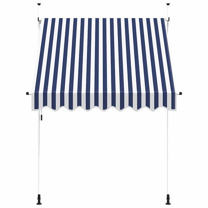 Toldo Manual Retráctil 200 Cm Azul Y Blanco A Rayas_2