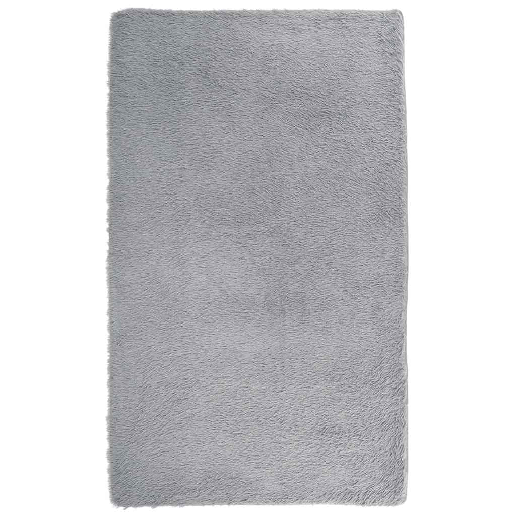 Vidaxl Alfombra De Pelo Largo Navarra Gris Plata 80x150 Cm Poliéster_0