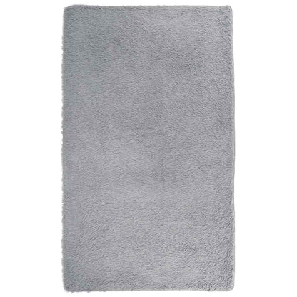 Vidaxl Alfombra De Pelo Largo Navarra Gris Plata 80x150 Cm Poliéster_0