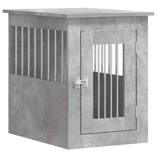 Vidaxl Jaula Para Perros Madera Ingeniería Gris Hormigón 45x62x59 Cm_0