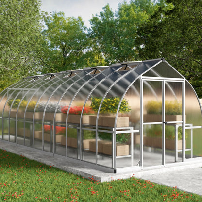 Canopia Bella Invernadero De Jardín Policarbonato 724X244X219 cm Plata Difusa