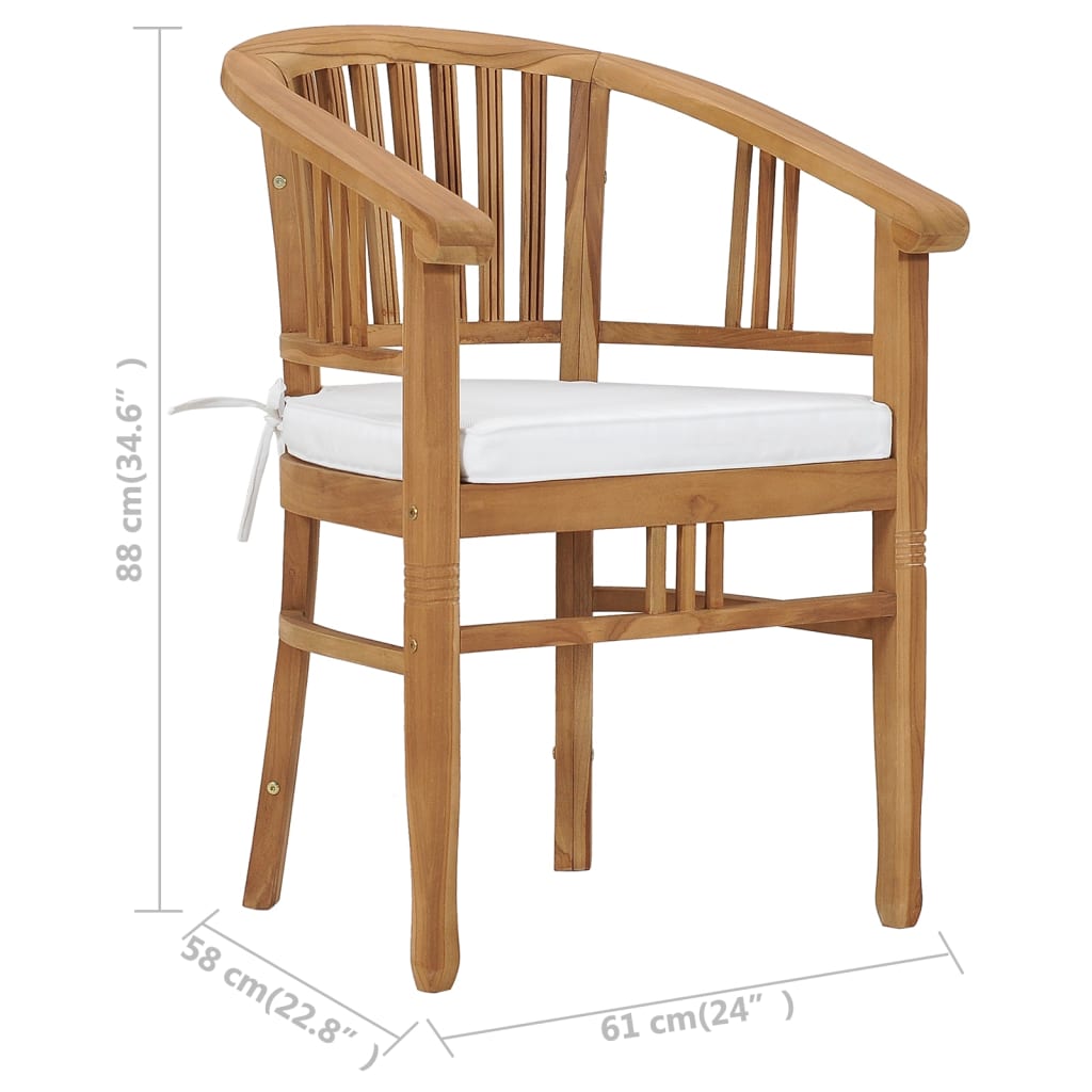 Vidaxl Set De Comedor De Jardín 3 Pzas Y Cojines Madera Maciza De Teca_2