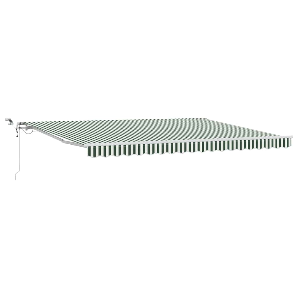 Toldo Retráctil Verde Y Blanco 450 X 300 Cm Poliéster_0