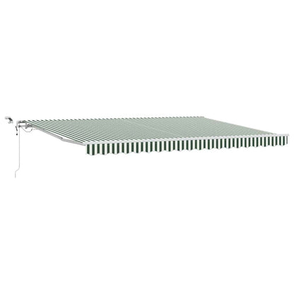 Toldo Retráctil Verde Y Blanco 450 X 350 Cm Poliéster_0