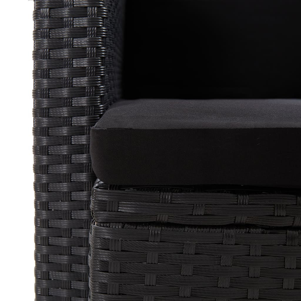 Vidaxl Sillón De Jardín Con Cojines Ratán Sintético Negro_4